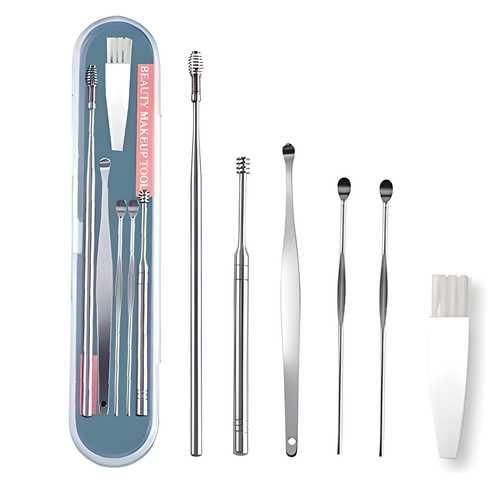 6 Pieces Ear Wax Removal Smooth Stainless Steel Kit